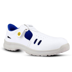 Euro Security Aqua Sandal Microfiber Steel Toe White Safety Shoes With PU Sole, Size 06 UK/India