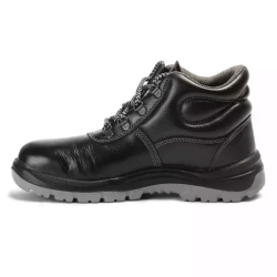 Allen Cooper Steel Toe Safety Shoes High Ankle Antistatic PU Sole Size 12 UK/India Black, AC-1008