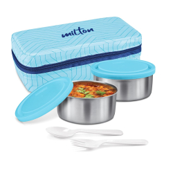 MILTON Mini Lunch | 2-Container Stainless Steel Lunch Box | Leak Proof | BPA Free | Compact Size