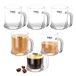 MILTON Dome Tea Mug 150 ML Set of 6 Pcs | Transparent Glass Tea Mugs | Food Safe | Premium Glassware