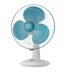 USHA Maxx Air Ultra Table Fan | 400MM Sweep Size | 1350_RPM | Aerodynamic Blade Design for High Air Delivery | Corrosion Protection with Plastic Blades | 3 Speed Settings | Light Blue