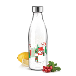 MILTON Ivory Premium Glass Bottle 1000ML | Toughened Glass | BPA Free SS Lid | Leak Proof | Food Grade