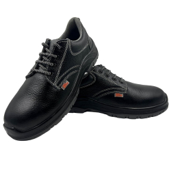 Allen Cooper DD 7160 Leather Steel Toe Cap Double Duty Black Safety Shoes, Size 10