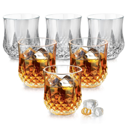 MILTON Crystal Cool 200 ML 6 Pcs Set | Crystal Clear Glass Tumblers | Dishwasher Safe | Premium Glassware