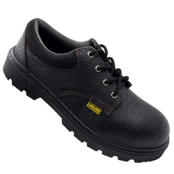 JAMA JS073 Phoenix Steel Toe Leather Safety Shoes for Men Black, Size 08UK/India