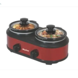 Skyline Dual-Pot Slow Cooker - 200 Watts, 2x1.25L for Versatile Cooking