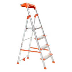 Pro Home Apex 4 Step Foldable Ladder with Tool Tray & Anti Slip Shoes