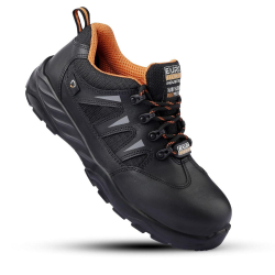 Euro Security Verve Nappa Leather Composite Toe Black Safety Shoes with Double Density PU Sole, Size05