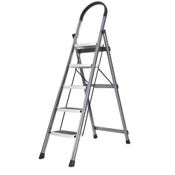Pro Home Vetro Premium Steel Foldable Ladder 5 Step (Grey)