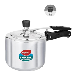Pigeon By Stovekraft 12261 Induction Base Inner Lid Aluminium Pressure Cooker, 3L, Silver