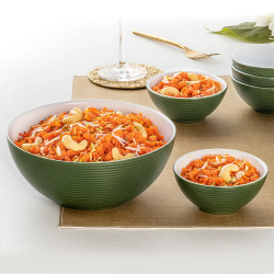 Larah by Borosil Olive Green Pudding Set, 7 pc (Mini)