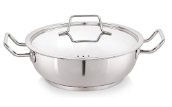 Nirlon Stainless Steel Impact Bonded  Bottom Deep Kadhai 20cm