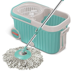 Milton Elite Spin Mop | 360° Microfiber Floor Cleaning Mop with Bigger Wheels & Liquid Dispenser