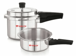 Nirlon Supreme Induction Base Outer Deep Lid Aliminium Pressure Cooker 2pc (3lt+2lt)
