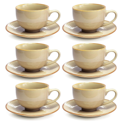 Eclat Cup & Saucer Ceramic Set – 12 Pieces