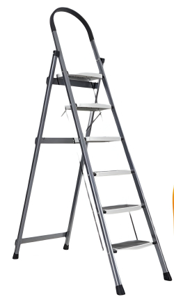 Pro Home Vetro Premium Steel Foldable Ladder 6 Step (Grey)