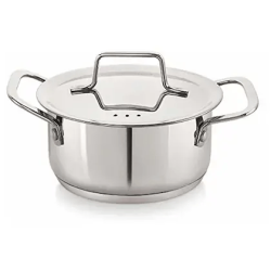 Nirlon Stainless Steel Impact Bonded Straight Casserole 18cm