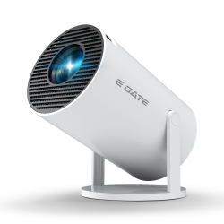 E Gate i9 Android Smart Projector, 2X Brighter 2100 Lumens, 1080P & 4K Support, Automatic & 4D Keystone with Netflix, Prime etc, Wi-Fi 6 & BT, Screen Mirroring, 720P Native, 1GB-8GB, White
