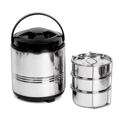 Mumma's LIFE Tiffin Box for Office | Stainless Steel Lunch Box Set with 3 Containers | Multipurpose Steel Lunch Box with Silver Finish