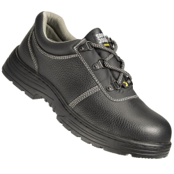 Safety Jogger Rena Leather Steel Toe Black Heat Resistance Safety Shoes with Rubber Sole, Size 06 UK/India