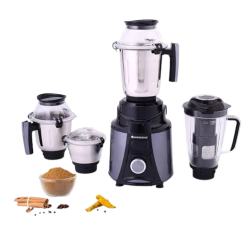 Wonderchef Galaxy Mixer Grinder 750 100% Copper Motor, 4 Stainless Steel Jars, Black & Grey, 5 Years Warranty