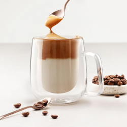 MILTON Double Wall Tea/Coffee Glass Mug 260ML | Borosilicate Glass | Microwave Safe | Insulated Mug