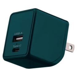WALL CHARGER DUAL PORT PD3.0 AND QC3.0-GREEN