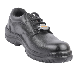 Hillson Argo Leather Low Ankle Steel Toe Black Work Safety Shoes, Size 09 UK/India