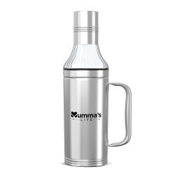 Mumma's LIFE Stainless Steel Oil Dispenser Bottle with Lid and Cap | Air-Tight Spill-Proof | Food Grade Pourer Drizzler 750ml