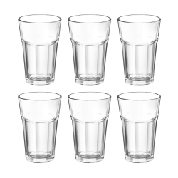 MILTON Stacker Cool 315ML 6 Pcs Set | Clear Glass Tumblers | Dishwasher Safe | Space-Saving Stackable Design