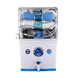 KENT Elegant RO Water Purifier | 4 Years Free Service | ISI Marked | Multiple Purification Process | RO + UF + TDS Control + UV LED Tank | 8L Tank | 15 LPH Flow | White