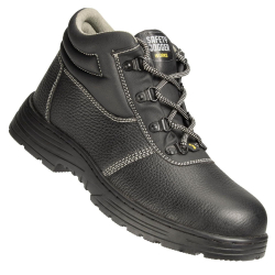 Safety Jogger Labor Leather Steel Toe Black Heat Resistance Safety Shoes with Rubber Sole,  Size 09 UK/India