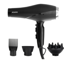 AGARO HD-1120 2000 Watts Professional Hair Dryer with AC Copper Motor, Concentrator, Diffuser, Comb, Hot & Cold Air, 2 Speed 3 Temperature Settings with Cool Shot, For both Men & Women, Black
