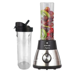 Singer Multifunction Combo Blender | High Speed Nutri Blender/Mixer/Juicer/Smoothie Maker | 300-Watts | 2 Jars | Stainless Steel Blades & Body | Compact Design | Black | 2-Year Warranty