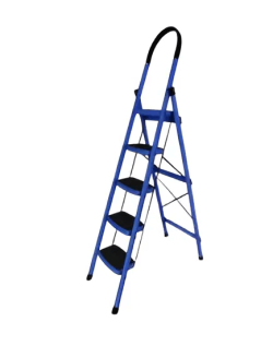 Pro Home Vetro Premium Steel Foldable Ladder 5 Step (Blue)