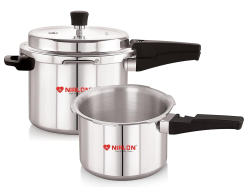 Nirlon Supreme Induction Base Outer Deep Lid Aliminium Pressure Cooker 2pc (3lt+5lt)