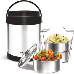 Royal Stainless Steel Tiffin – 3 Container Insulated Lunch Box
