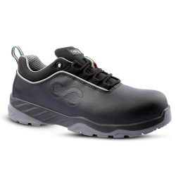 Canvas Club Turin S2 200 J Fiber Glass Toe Safety Shoe Low Ankle PU Sole UK 05 Black Micro Fibre