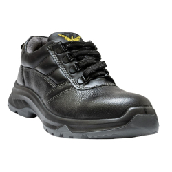 Hillson Clawz CL03 Steel Toe Safety Shoes PU Sole Low Ankle Black Real Buff Leather, Size 10 UK/India