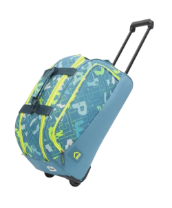 Grid Duffle Trolley Bag, 45.7425 L Strolley Duffel Bag - Grid 52 Dust Resistant Spacious Main Compartment Smooth 2 Wheels - Blue