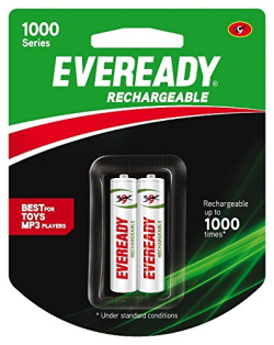 Eveready Rechargeable AAA 1000 Series (BP2 600 NiMH) | Pack of 2 | 600mAh
