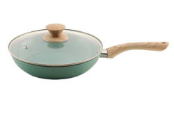 UCOOK Forged Ceramic Mint Green Frypan with Glass Lid, 280mm/3L