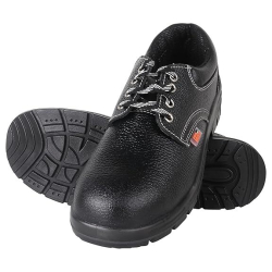 Allen Cooper Double Duty Safety Shoes Low Ankle PU Sole Size 10 IND/UK Black, AS - 7074
