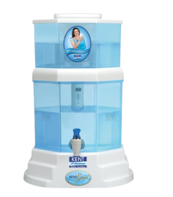 KENT Gold Gravity Water Purifier | UF Technology Based | Non-Electric & Chemical Free | Counter Top | 20L Storage | White
