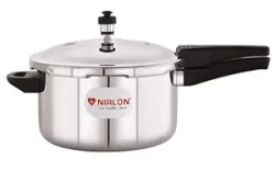 Nirlon Induction and Gas Compatible Tri-ply Outer Dome Lid Straight Pressure Cooker 3L