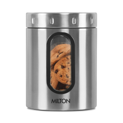 MILTON Steel Crispy Storage Jar 1000 | Airtight Container | Maintains Freshness