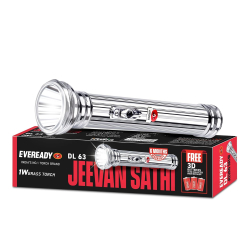 Eveready DL 63 JEEVANSATHI 1W Brass Torch | 2.5KM Beam | Flasher Function