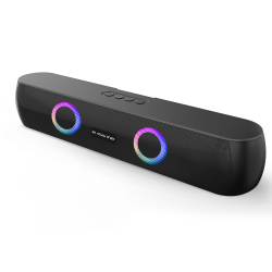 E GATE C210 | 20W Bluetooth Speaker Soundbar, Dual Drivers + Dual Passive Radiator for Extra bass, RGB Light, Upto 15 Hrs Backup from 2000mah Battery, Call Function, TWS, Aux, USB, FM