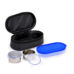 Mumma's Life Glare Pouchy Box | 3 Pc Cool Lunch Box | Trendy Food Containers