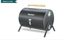 Skyline Barrel Charcoal Barbecue with 10 Skews – Ultimate Outdoor Grilling Experience